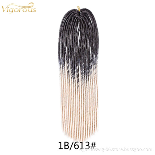 Wholesale Price Straigh Faux Locs Goddess Crochet Braids 20 inch 100g Synthetic Braiding Hair extension Soft Dreadlocks